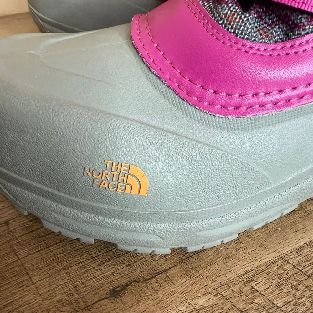 The North Face Youth big Girl size 7 Gray Pink/Gray Snow Winter Boots Insulation